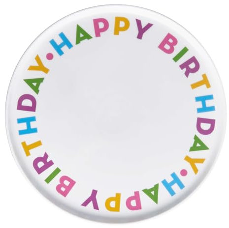 BUTLERS 6er Kuchenplatte Porzellan Ø 32 cm -Happy Birthday- Tortenplatte für Geburtstagstorte | Servierplatte für Buffet und Feier