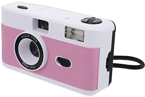 SECFOU Fotocamera Analogica Retrò Riutilizzabile in Abs, Flash Integrato, senza Batteria, Stile Vintage per Foto Pellicola