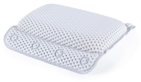 Beldray LA032715UFFEU7 Anti Bac Bath Pillow - Easy to Clean, Secure Suction Cups, Relaxing Cushioned Design, Stylish, Treated with Thiabendazole & Zinc Pyrithione, Supports Head & Neck While Bathing