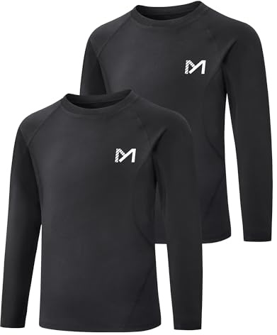 MEETYOO T-Shirt Thermique Garçon sous-vêtement Enfant à Manches Longues Vêtement Chaud Hiver Base Layer Sport Idéal pour Ski Running et Cyclisme