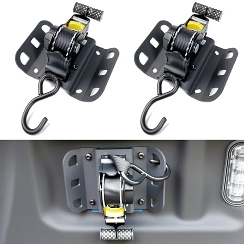BCJCLTS 2PCS Retractable Ratchet Straps for 2015-2025 Ford F150, Retractable Tie Down Straps 10 Ft Self Retracting Tie Down, Super Duty Ford F150 Accessories