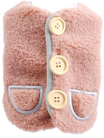 FUTUREORYY Warme Hundeweste aus Baumwolle mit Knöpfen Kuschelige Haustierweste für Welpen Pink XL Hundekostüm für Kaltes Wetter