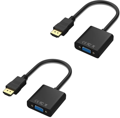 Vancle [2-PACK] HDMI to VGA, 1080P@60Hz Gold-Plated Adapter (Male to Female) for Computer, Desktop, Laptop, PC, Monitor, Projector, HDTV, Chromebook, Raspberry Pi, Roku, Xbox and More- 15cm*2