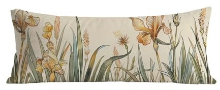 Federe Cuscino Letto 60x180 cm Velluto Cuscino Lungo Natura Cuscini Letto, Cuscini Ginocchia Per Dormire, Body Pillow Pianta Stampata Su Entrambi I Lati Federe Per Chi Dorme Sul Fianco Regalo G-779