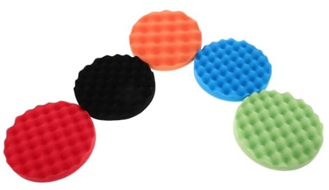 Gogogmee 5 Pezzi Pad Lucidatura Auto Onde Spugna Ceretta Riutilizzabile per Detailing Compatibili con Levigatrice e Tampone Buffer Resistente e Flessibile per Pulizia e Lucidatura Vernice