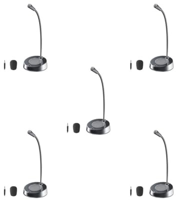 Lot de 5 microphones USB pour ordinateur, design col de cygne à 360°, pour réunion, bureau, YouTube, sans lumière