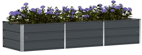 vidaXL Pflanzkübel Anthrazit 240 x 80 x 45 cm Stahl