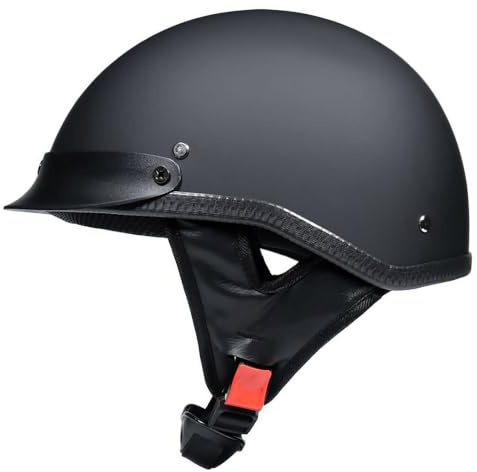 Casco Scodella Moto Vintage Omologato ECE, Casco Jet Aperto Leggero 850g ABS Interno Traspirante per Scooter Custom Cruiser Cafe Racer Uomo Donna(D,XL=(61~62cm))