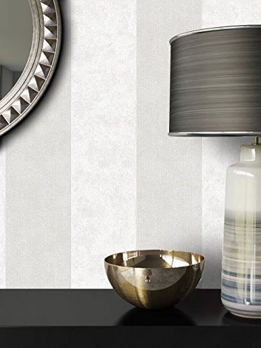 NEWROOM Carta da parati barocca in tessuto non tessuto moderno effetto barocco con linee beige