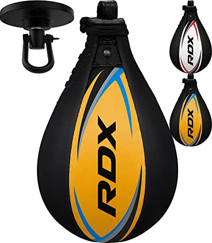 RDX Speed Bag Boxing Ball Hanging Swivel, Genuine Leather Dodge Striking Mount Kit Heavy Duty, MMA Muay Thai Punching Fitness Workout Kicking Martial Arts Training Home Gym Exercise Speedball