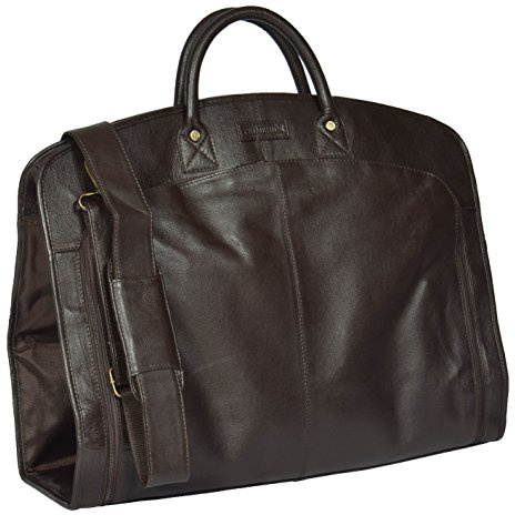 Echten weichen Leder Anzug Tragetasche Braun Kleid Abdeckung Reisen Cabin Tasche A173