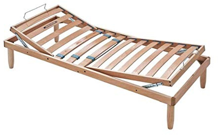 EVERGREENWEB Lattenrost 90 x 200 cm aus Natürliche Buchenholz, Manuelle Wendung, Kopf und Fuß verstellbar & Matratzenhalter,Othopädisches Klappbett mit Steifigkeitsreglern 4 Beine abnehmbar | ORANGE