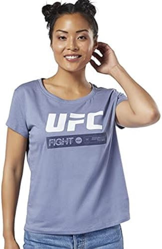 Reebok Damen UFC Fight Week Tee kurzärmelig, Washed Indigo, X-Large