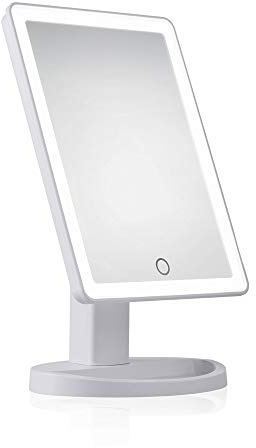 Pauleen 48005 Shining Soul Mirror Schminkspiegelmit Licht und Touchdimmer LED Spiegel Kosmetikspiegel mit Licht Weiß matt Kunststoff/Spiegel