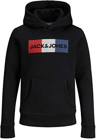 Jack & Jones Junior Jjecorp Logo Sweat Hood Noos Jr Cardigan tröja pojkar Marinblå blazer/, 128