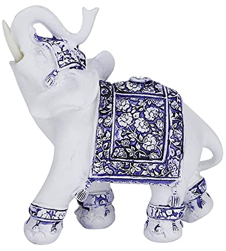 HERCHR Elefant Statue, Glückselefant, Dekoelefant Skulptur Elefantenfiguren mit erhobenem Rüssel für Heimdekoration Ornament