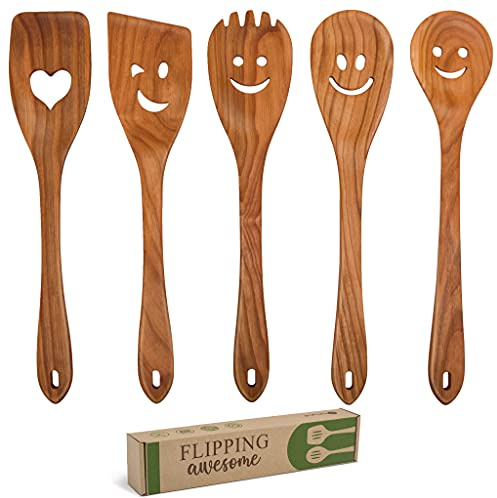 Spatola Set Legno Di Ciliegio Spurtle Forniture Cast Raschietto Cucchiai In Legno Per Cucinare Sorriso Coocking Utensile Multiuso