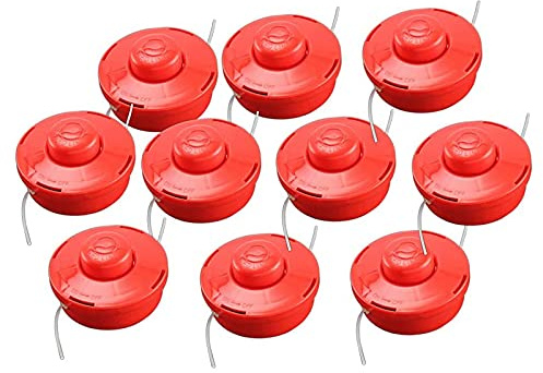 Trintion 10 Stück fadenkopf für motorsense Doppelfadenkopf Fadenspule Rasentrimmer Ersatzspule Nylonfaden M10x1.25 mm