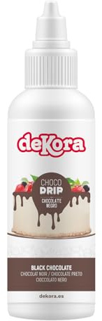 Dekora – Choco Drip Colore Cioccolato Nero | Decorazione con Effetto a Goccia per Torte Drip Cake - 180g