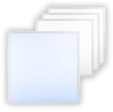 ENOVALITE 4er Pack LED Panel 62x62 cm, 36W 3600lm, 6000K Kaltweiß | flimmerfrei, Rasterleuchte, flache Einbauleuchte für Rasterdecke, Paneele mit 230V Marken-Netzteil, 620x620x9mm