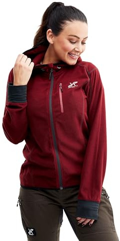 RevolutionRace Trekker Hoodie für Damen, perfekt für Wanderungen und Outdoor-Abenteuer, Chili, XL
