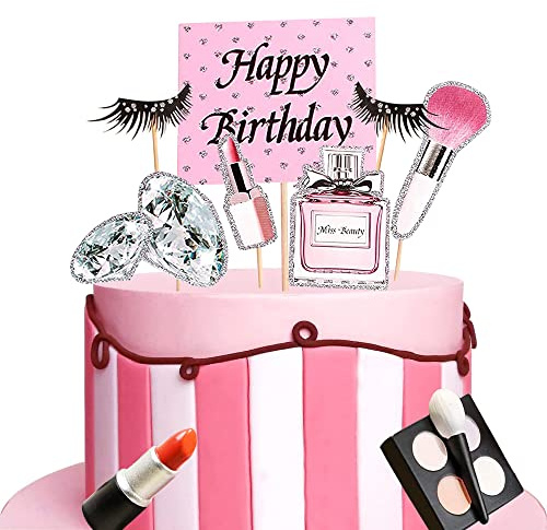 YGCHEN Make-up Tortendeko Harz Kosmetik Cupcake Toppers Mädchen Kuchendeckel für Bachelorette Mädchen Makeup Themen Geburtstag Party Dekoration (9 Stück)