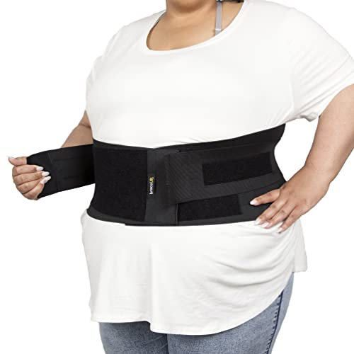 BraceUP Plus Size Back Support Brace for Woman and Man - 3XL to 5XL Extra Large Lower Back Support with Straps and Compressions, Herniated Disc Back Pain Relief, Abdominal Plus Size Binder (5XL)