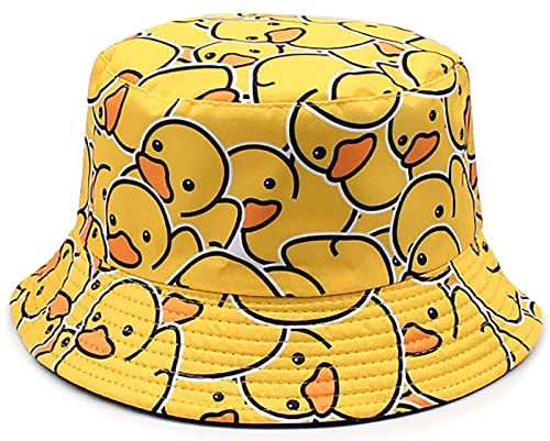 Malaxlx Gummi Ente Fischerhut Bucket Hat Sonnenhut Sommerhut Strandhut Fischerhüte Draussenhut Faltbarer Anglerhut Freizeithut for Damen Herren