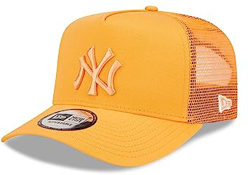 New Era New York Yankees MLB Tonal Mesh Orange A-Frame Adjustable Trucker Cap