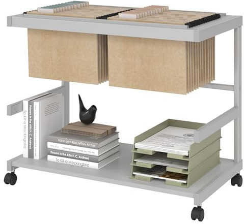 bümö Aktenwagen mit Rollen als fahrbare Ablage von Hängemappen & Ordner in grau