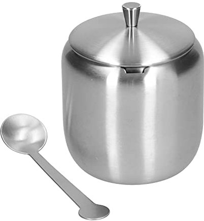 Sugar Containe Sugar Bowl Acero Inoxidable Sugar Bowl Sugar Box Condimento Pot Dispensador de Azúcar Sugar Bowl Condimento Tarro para el Hogar Y la Cocina
