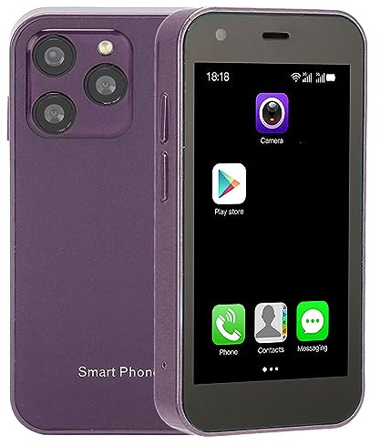 Mini Smartphone SOYES XS15, Smartphone 3G Tascabile Sottile da 3 Pollici per Android 8.1, Doppia Scheda da 2 GB e 16 GB, Doppio Standby, Telefono di Backup Carino, Doppia (Viola)