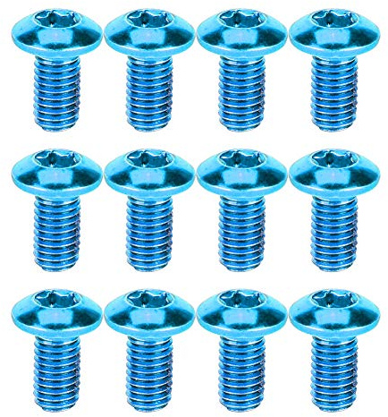B12 Pack Mountainbike-Scheibenbremsrotorschrauben, BOROCO Fahrradbremsrotorschrauben, Fahrradschrauben, Bremsrotorschrauben für Rennrad, Mountainbike, T25-Kopf (Blau)