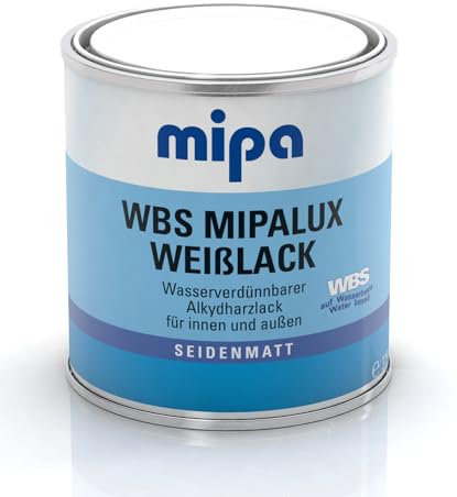 MIPA WBS Mipalux Weißlack Türenlack Holzlack seidenmatt 375 ml weiß
