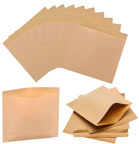 GWZiehory 100 Pack Bakery Bags, Grease Proof, Food Grade Brown Wax Paper Bags for Bakery Cookies, Treats, Snacks, Sandwiches (6.69x5.9)