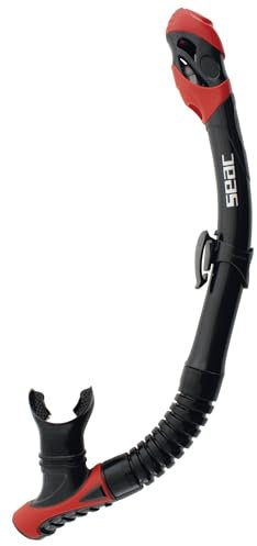 SEAC Reverse Dry, Snorkel con Sistema Dry Top e Valvola di Spurgo, Rosso