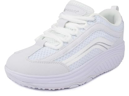 Aerosoft Walker Comfort - Zapatillas con cordones para hombre y mujer, espuma viscoelástica