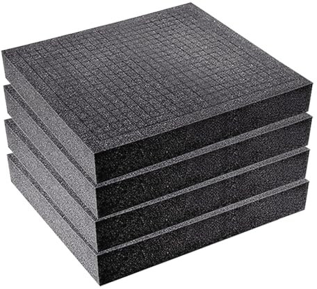 4 Stück 300 x 300 x 50 mm Rasterschaumstoff Würfelschaum, Werkzeugkoffer Kamerakoffer Schaumstoff, Koffereinlage Rasterschaumstoff, Schaumstoffinlay für Schutzkoffer