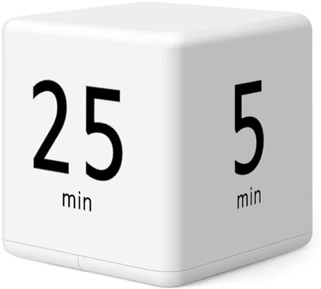 DQDEDIAN Temporizador de cubo, temporizador de cocina con sensor de gravedad, temporizador de cuenta regresiva, 15-25-5-45 minutos, temporizador de estudio de enfoque para niños para gestión del