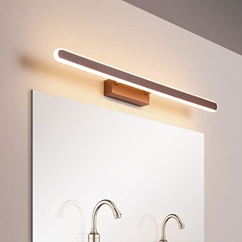 SSNCcNC Spiegelleuchte badezimmer lampe 60cm Moderne Spiegel Frontleuchte 6000K 23W Spiegel Frontleuchte Waschtischleuchte Wasserdichte Spiegel Wandleuchte Spiegelschrank mit Acrylschirm Braun