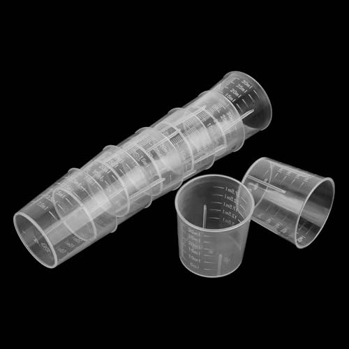 10 Stück Flüssigkeits-Messbecher Mini klare Küchen becher mit durchsichtigem für Küchen koch werkzeug Transparent Labs Maß werkzeug (30 ml)