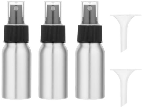 JJUNW Aluminium Sprühflasche Klein, 3 Stück 30ml Parfum Zerstäuber Für Unterwegs, Sprayflasche Leer mit 2 Trichter Mini Sprühflasche Tragbar Wiederbefüllbare Reisesprühflasche für Parfüms Wasser