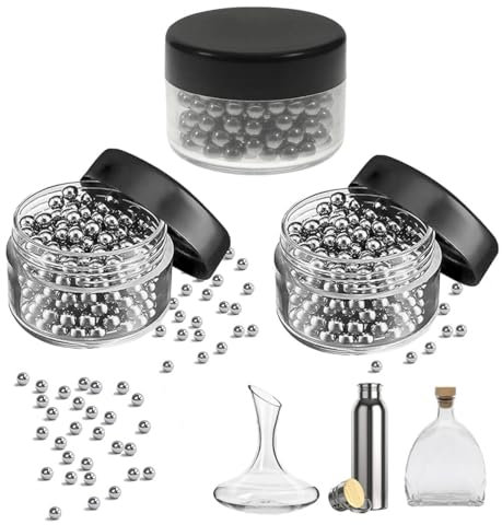 TMRBBesty Reinigungsperlen,1000 Stück,Edelstahl, 2/3/4mm, Große, Mittlere und Klein Intensität Reinigen flaschen,rinkflaschen,Dekanter - Wiederverwendbar