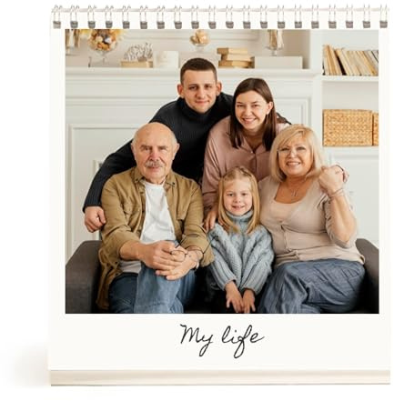 Wanapix | 100% Personalisierter Tischkalender 2027 | Deutsch |Quadratischer
