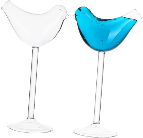 OHPHCALL 2 Pezzi Bicchiere Da Cocktail in Vetro Trasparente Forma Originale Creativi e Per Banchetti (150ml)