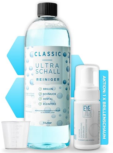 Ultraschallreiniger Konzentrat für jedes Ultraschallgerät | Materialschonende Reinigung für Brillen, Schmuck & Zahnersatz | Vom Augenoptiker entwickelt (Aktion 2025)