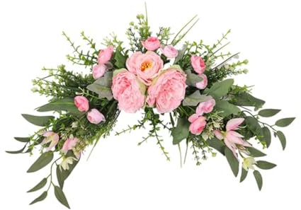 Folpus Hochzeitsbogen-Blumen, künstliche Blumengirlande für Sturz, Pfingstrosen-Blumengirlande für drinnen/draußen, Rosa