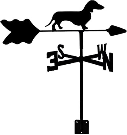 Sweet taize Wetterfahne mit Hundemotiv, Edelstahl, Dackel-Wetterfahne, Windrichtungsanzeiger, langlebige Wetterfahne aus Retro-Garteneisen, Bauernhof-Szene, Gartenpfahl, Messwerkzeug