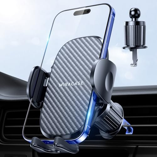 Miracase Soporte para teléfono de Coche 2025, Soporte para teléfono de ventilación de Coche, rotación de 360°, Soporte de teléfono móvil con liberación de un botón, Soporte GPS para iPhone, Galaxy