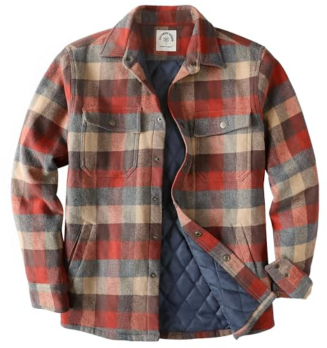 Dubinik® Chemise Flanelle Homme Surchemise Léger Chaude Veste Chemise Fourrée Carreaux Casual Carreaux Bouton Pression Poches